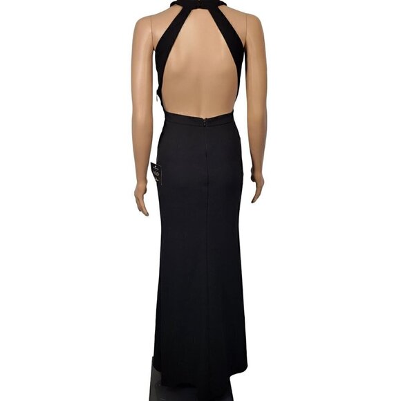 NWT Lulu's Can't Take My Eyes Off Of You Black Halter Low Back Maxi Dress Sz XS - Picture 9 of 14